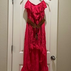 Strapless high-low dress